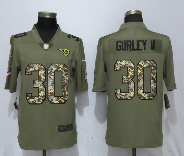 Men St.Louis Rams #30 Gurley ii Olive Camo Carson Salute to Service Limited Nike NFL Jerseys